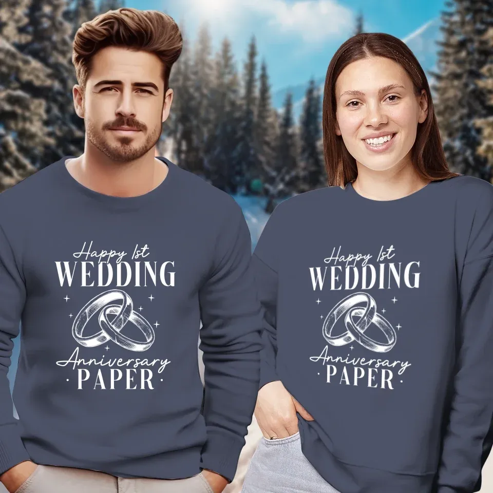 Happy Wedding Anniversary Paper - Personalized Gifts For Couples - Unisex Sweater