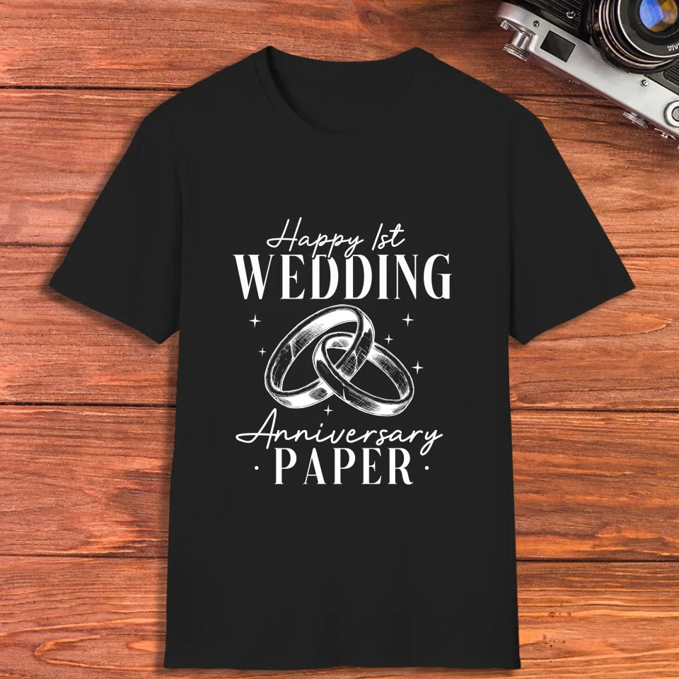 Happy Wedding Anniversary Paper - Personalized Gifts For Couples - Unisex T-Shirt