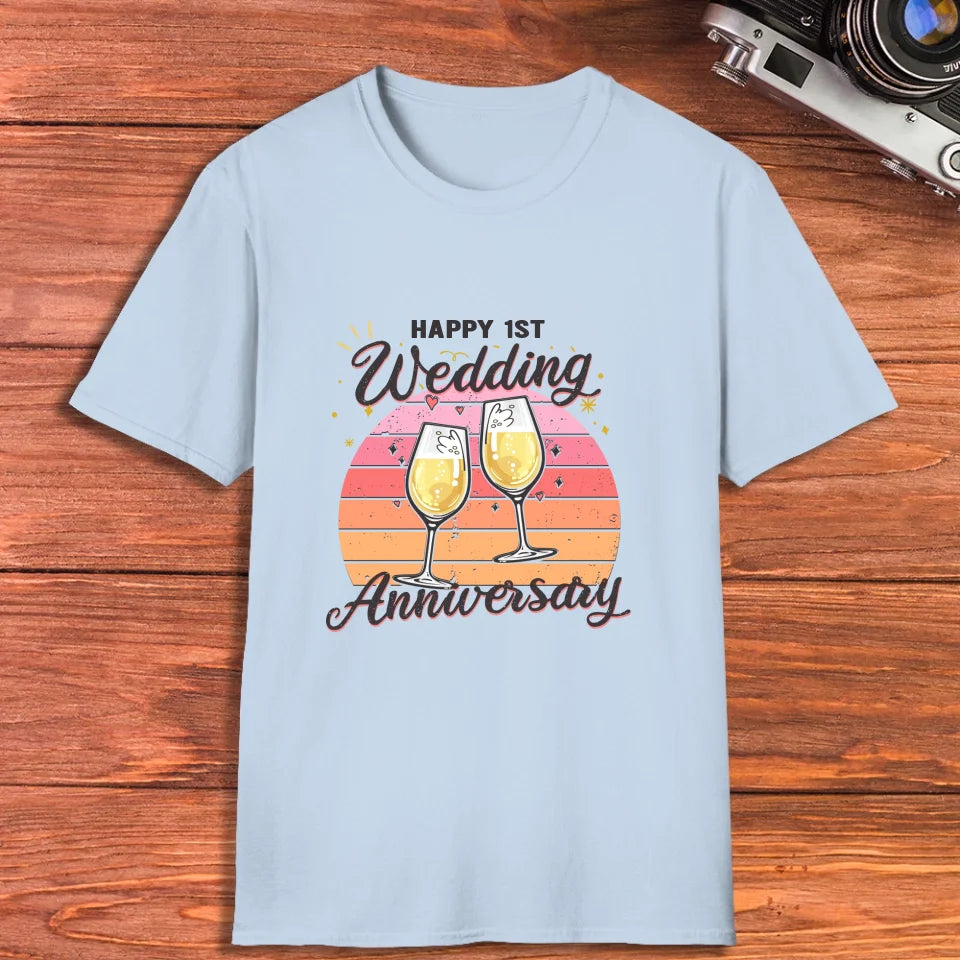 Cheer Happy Wedding Anniversary - Personalized Gifts For Couples - Unisex T-Shirt