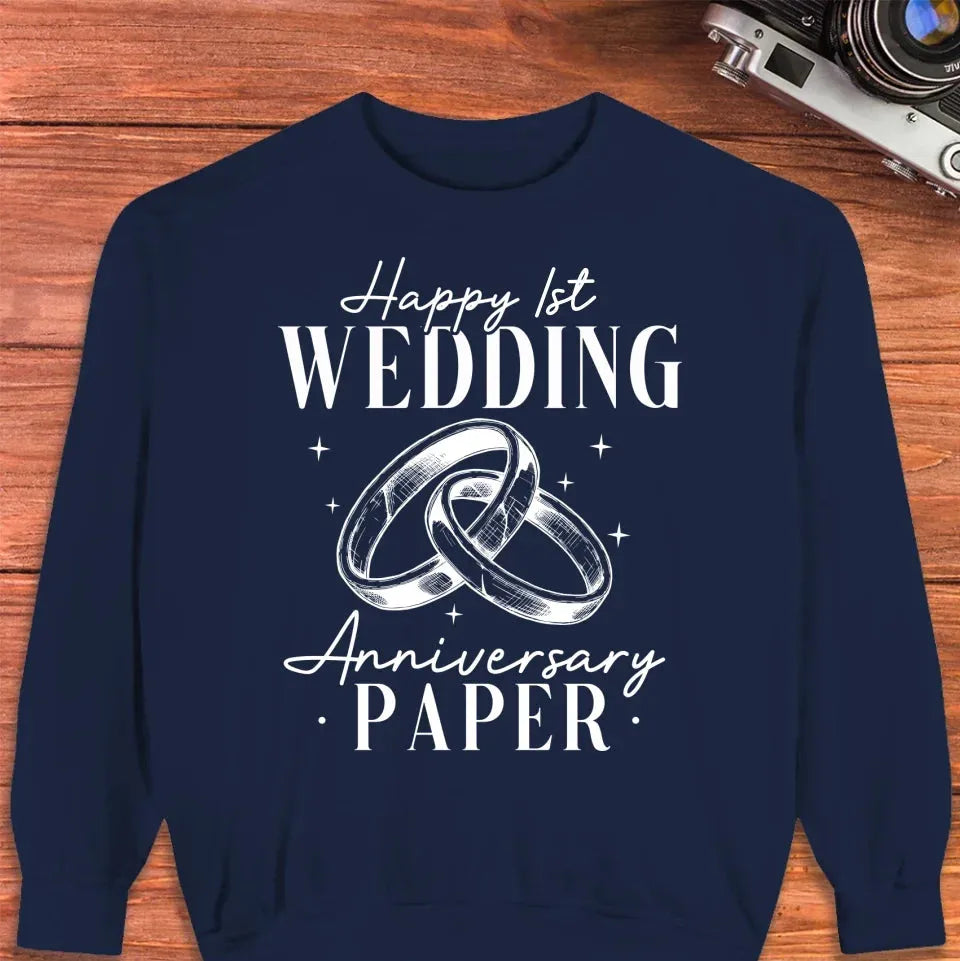 Happy Wedding Anniversary Paper - Personalized Gifts For Couples - Unisex Sweater