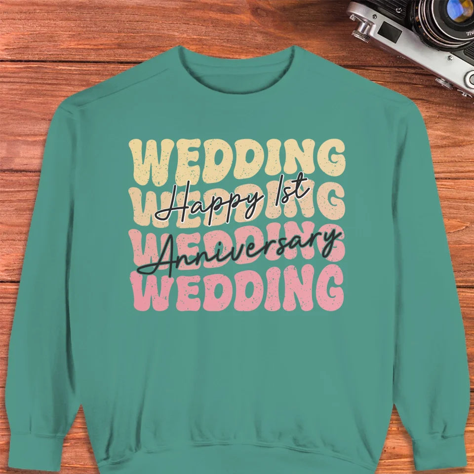 Happy Wedding Anniversary Groovy - Personalized Gifts For Couples - Unisex Sweater