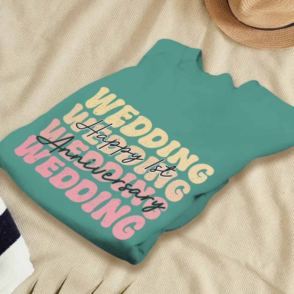 Happy Wedding Anniversary Groovy - Personalized Gifts For Couples - Unisex Sweater