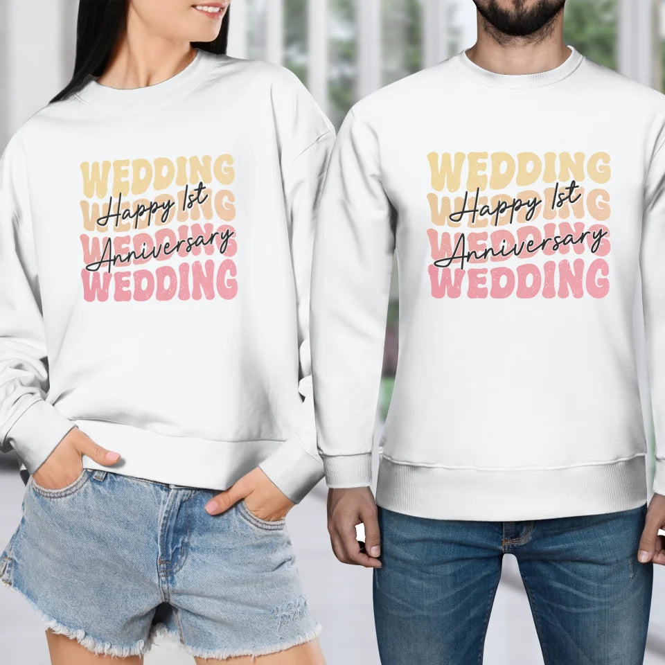 Happy Wedding Anniversary Groovy - Personalized Gifts For Couples - Unisex Sweater