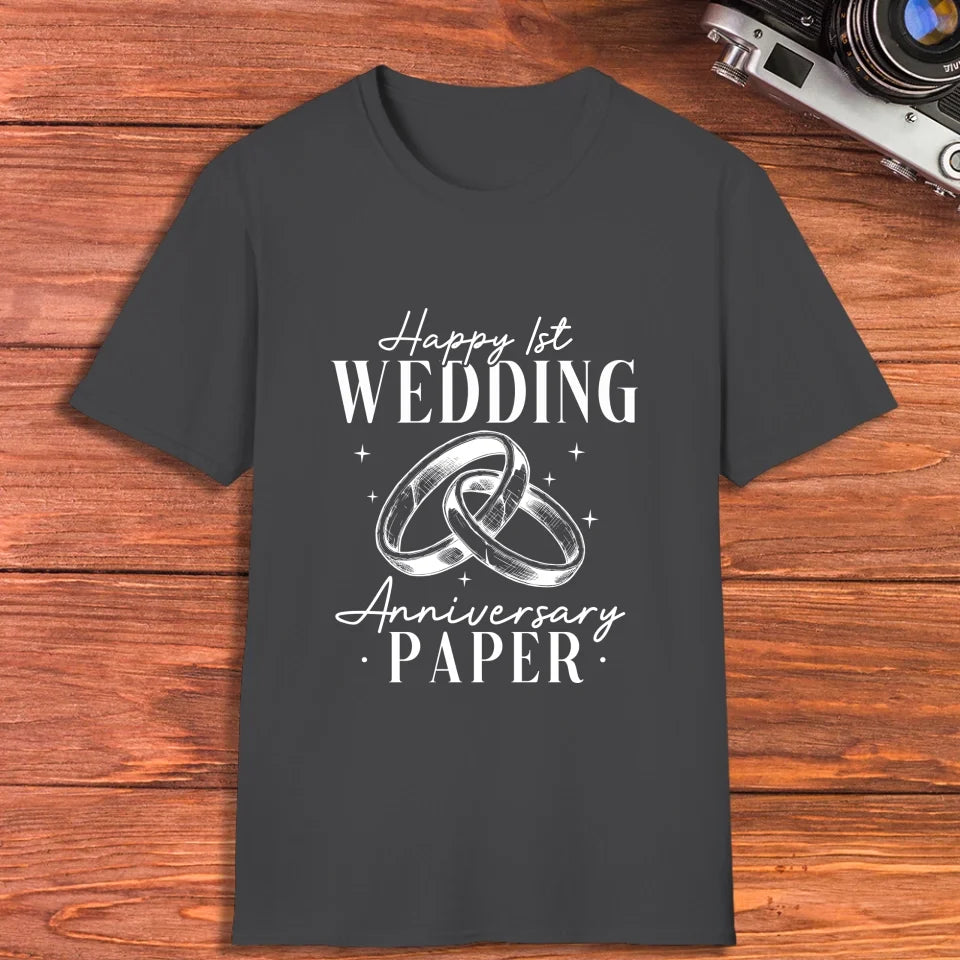 Happy Wedding Anniversary Paper - Personalized Gifts For Couples - Unisex T-Shirt