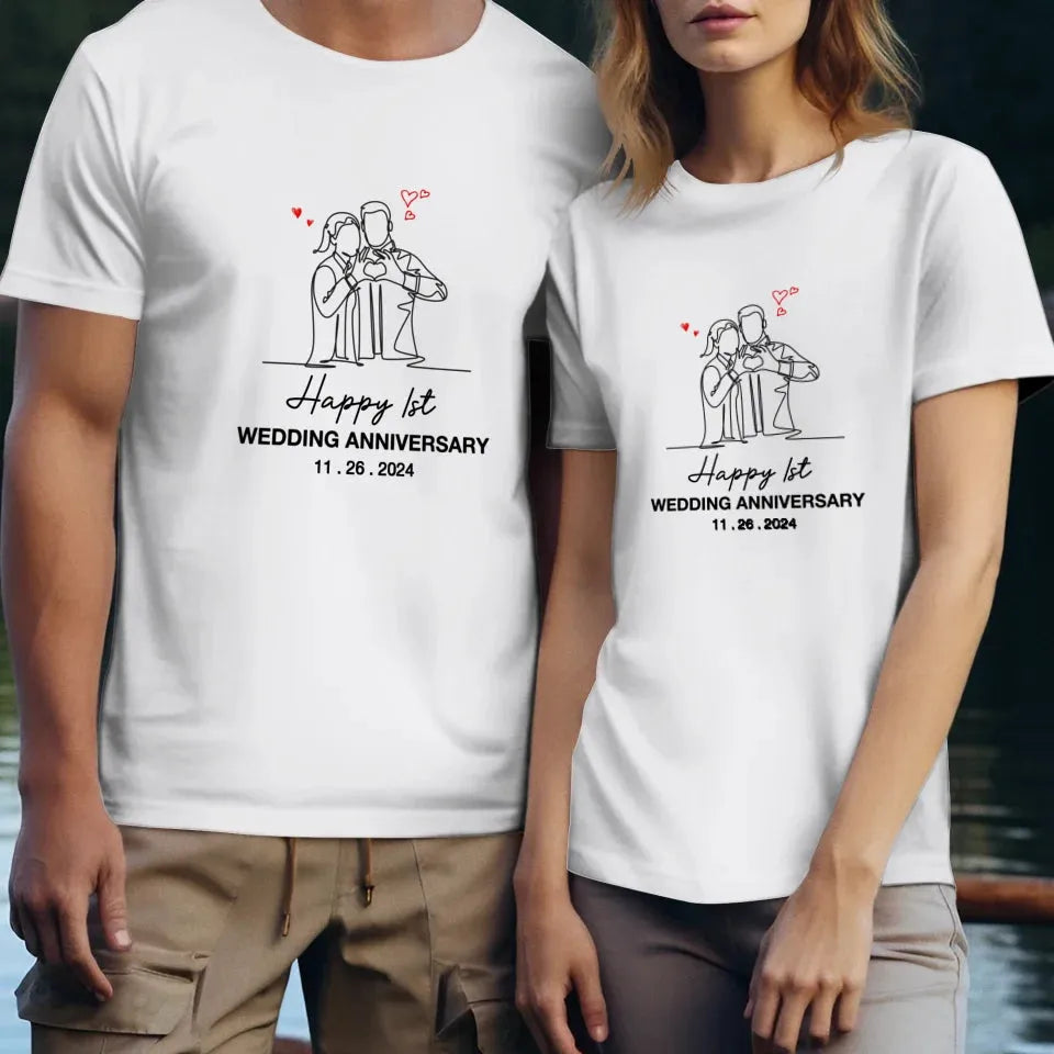 Timeless Love: Wedding Anniversary Special - Personalized Gifts For Couples - Unisex T-Shirt