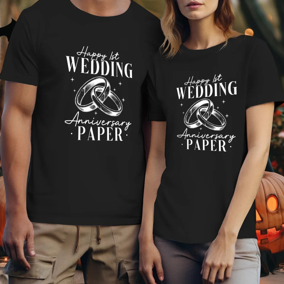 Happy Wedding Anniversary Paper - Personalized Gifts For Couples - Unisex T-Shirt