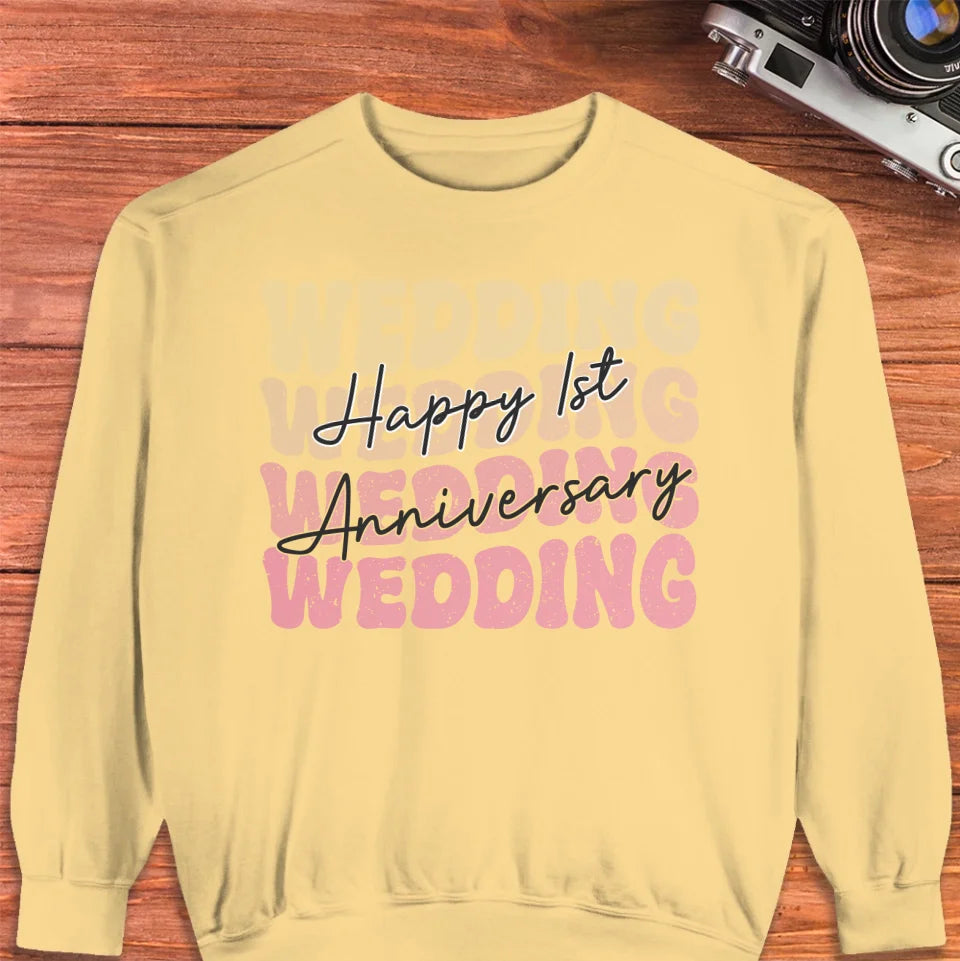 Happy Wedding Anniversary Groovy - Personalized Gifts For Couples - Unisex Sweater