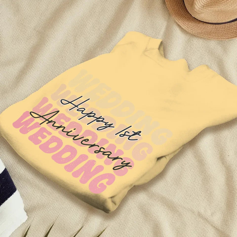 Happy Wedding Anniversary Groovy - Personalized Gifts For Couples - Unisex Sweater