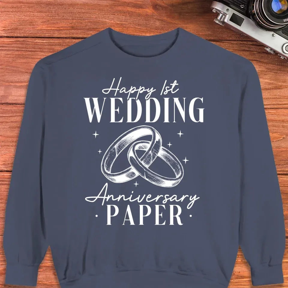 Happy Wedding Anniversary Paper - Personalized Gifts For Couples - Unisex Sweater