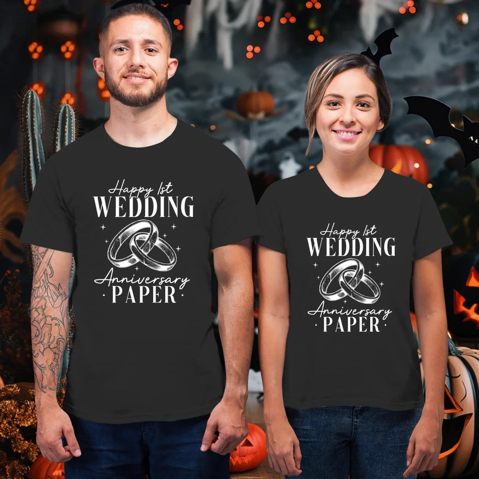 Happy Wedding Anniversary Paper - Personalized Gifts For Couples - Unisex T-Shirt