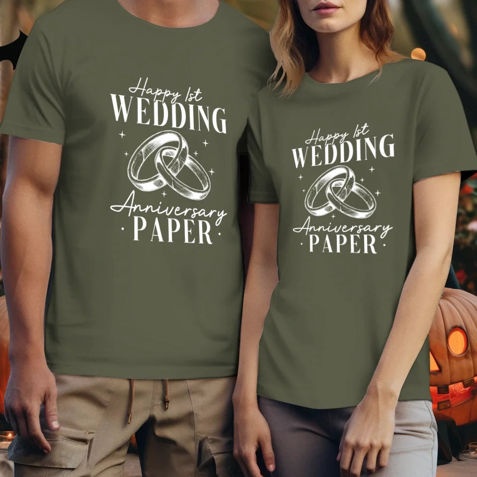 Happy Wedding Anniversary Paper - Personalized Gifts For Couples - Unisex T-Shirt