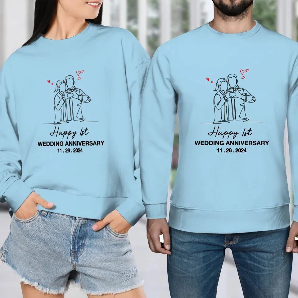 Timeless Love: Wedding Anniversary Special - Personalized Gifts For Couples - Unisex Sweater