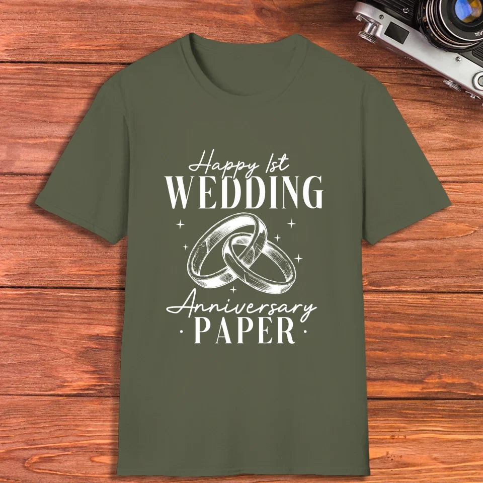 Happy Wedding Anniversary Paper - Personalized Gifts For Couples - Unisex T-Shirt