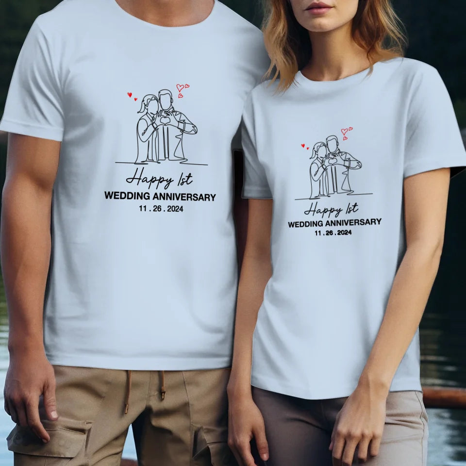 Timeless Love: Wedding Anniversary Special - Personalized Gifts For Couples - Unisex T-Shirt