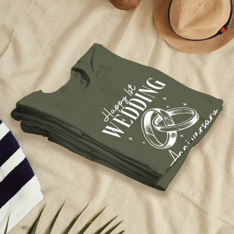 Happy Wedding Anniversary Paper - Personalized Gifts For Couples - Unisex T-Shirt