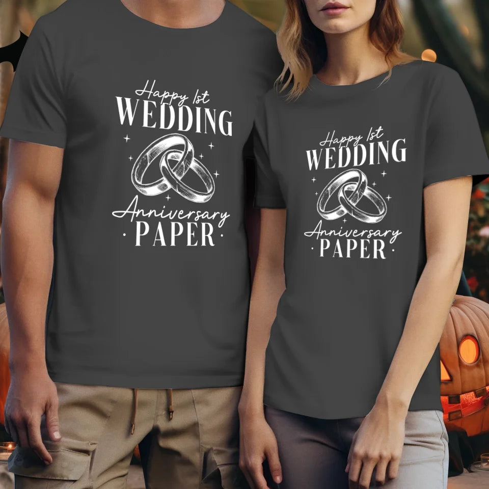 Happy Wedding Anniversary Paper - Personalized Gifts For Couples - Unisex T-Shirt