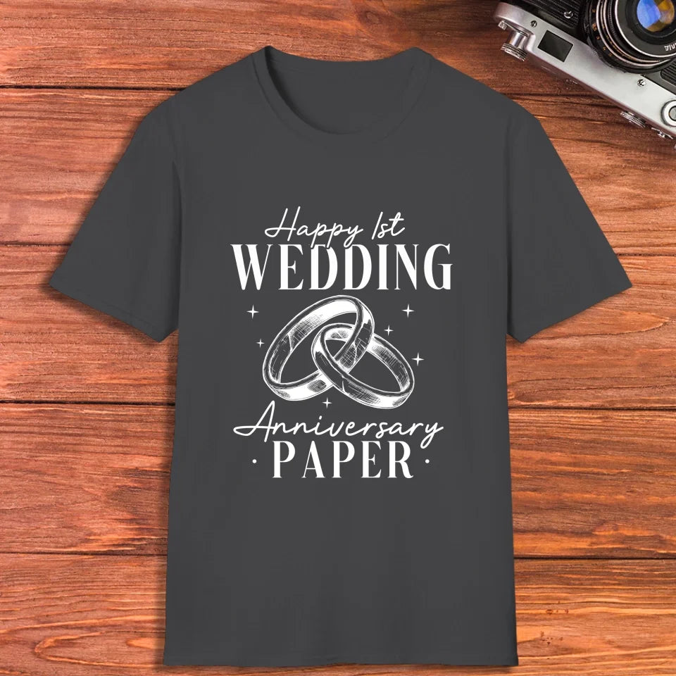 Happy Wedding Anniversary Paper - Personalized Gifts For Couples - Unisex T-Shirt