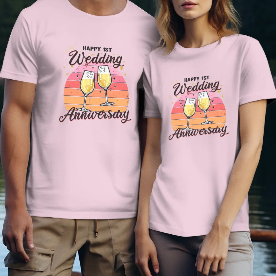 Cheer Happy Wedding Anniversary - Personalized Gifts For Couples - Unisex T-Shirt