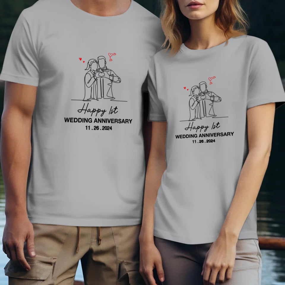 Timeless Love: Wedding Anniversary Special - Personalized Gifts For Couples - Unisex T-Shirt