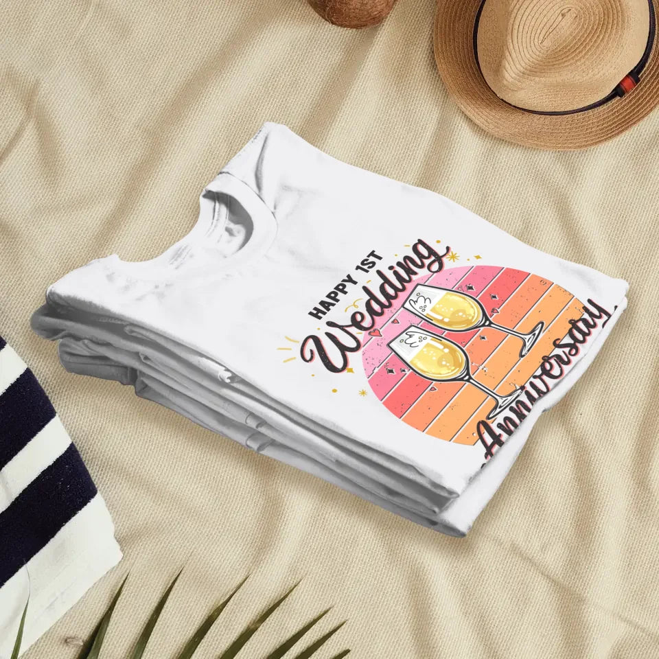 Cheer Happy Wedding Anniversary - Personalized Gifts For Couples - Unisex T-Shirt