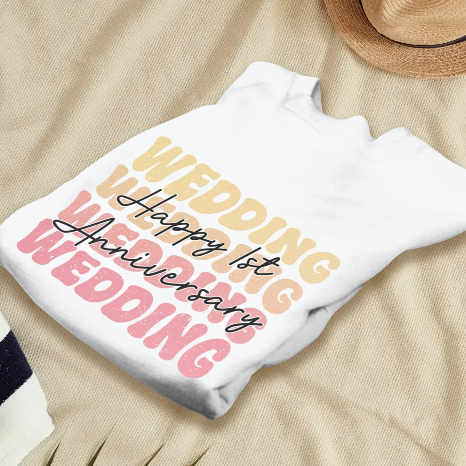 Happy Wedding Anniversary Groovy - Personalized Gifts For Couples - Unisex Sweater