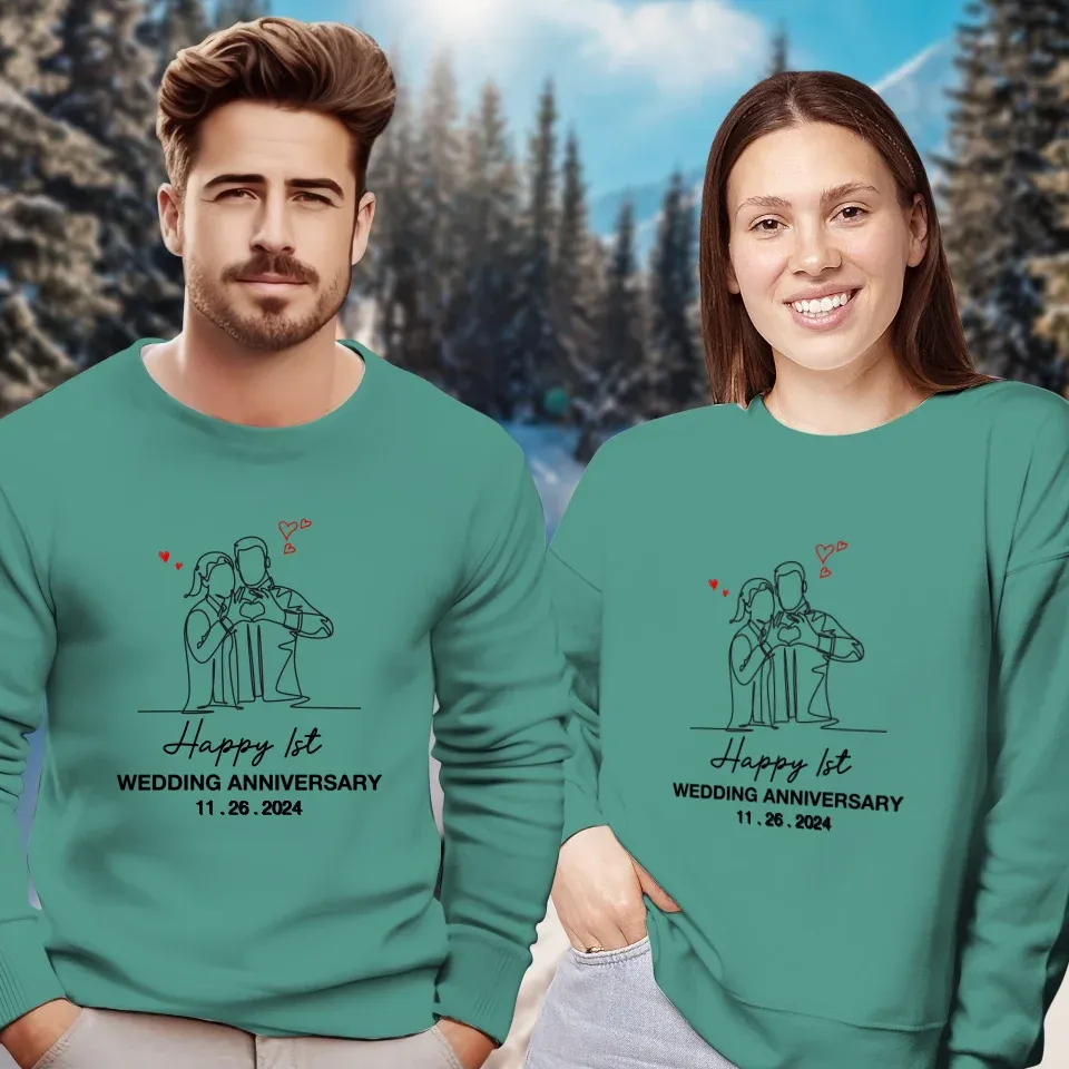 Timeless Love: Wedding Anniversary Special - Personalized Gifts For Couples - Unisex Sweater