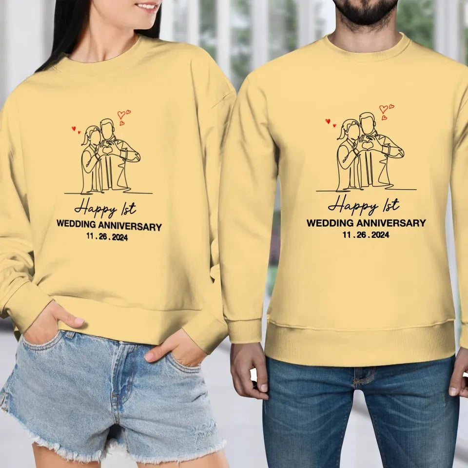 Timeless Love: Wedding Anniversary Special - Personalized Gifts For Couples - Unisex Sweater