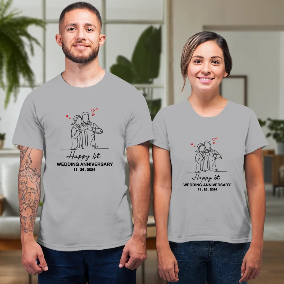 Timeless Love: Wedding Anniversary Special - Personalized Gifts For Couples - Unisex T-Shirt