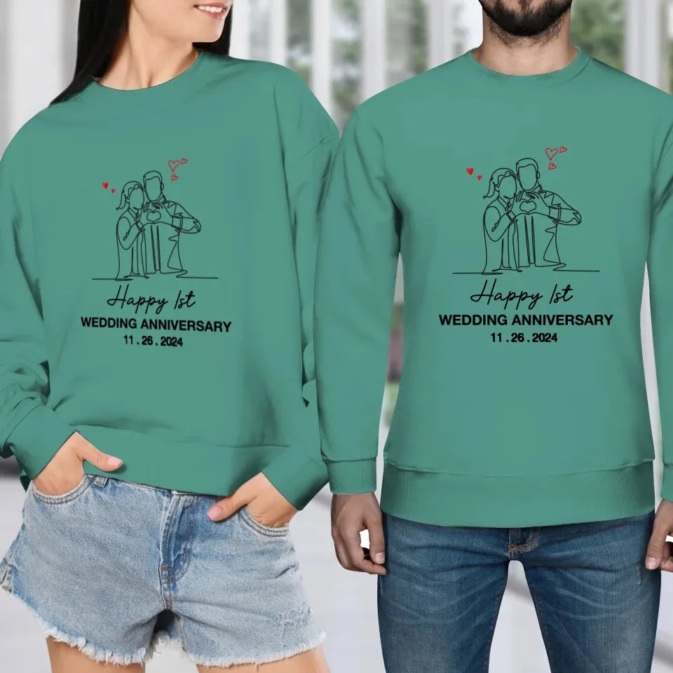 Timeless Love: Wedding Anniversary Special - Personalized Gifts For Couples - Unisex Sweater