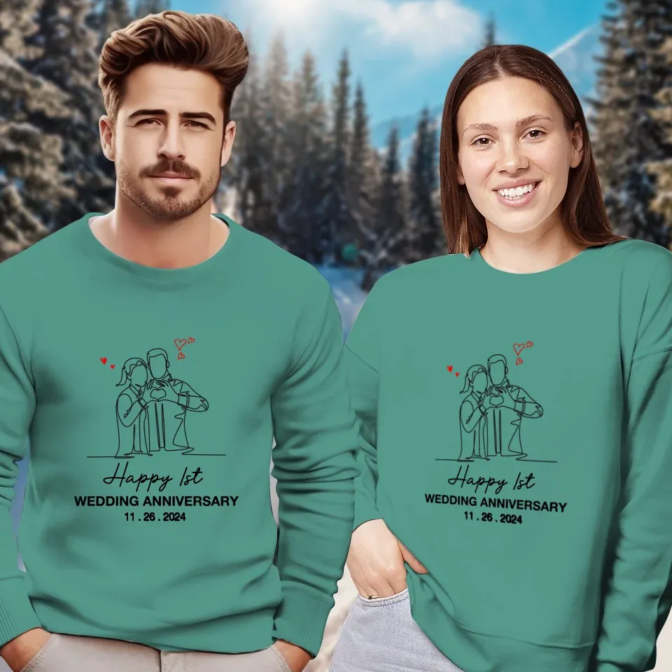 Timeless Love: Wedding Anniversary Special - Personalized Gifts For Couples - Unisex Sweater