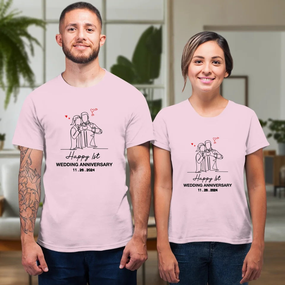 Timeless Love: Wedding Anniversary Special - Personalized Gifts For Couples - Unisex T-Shirt