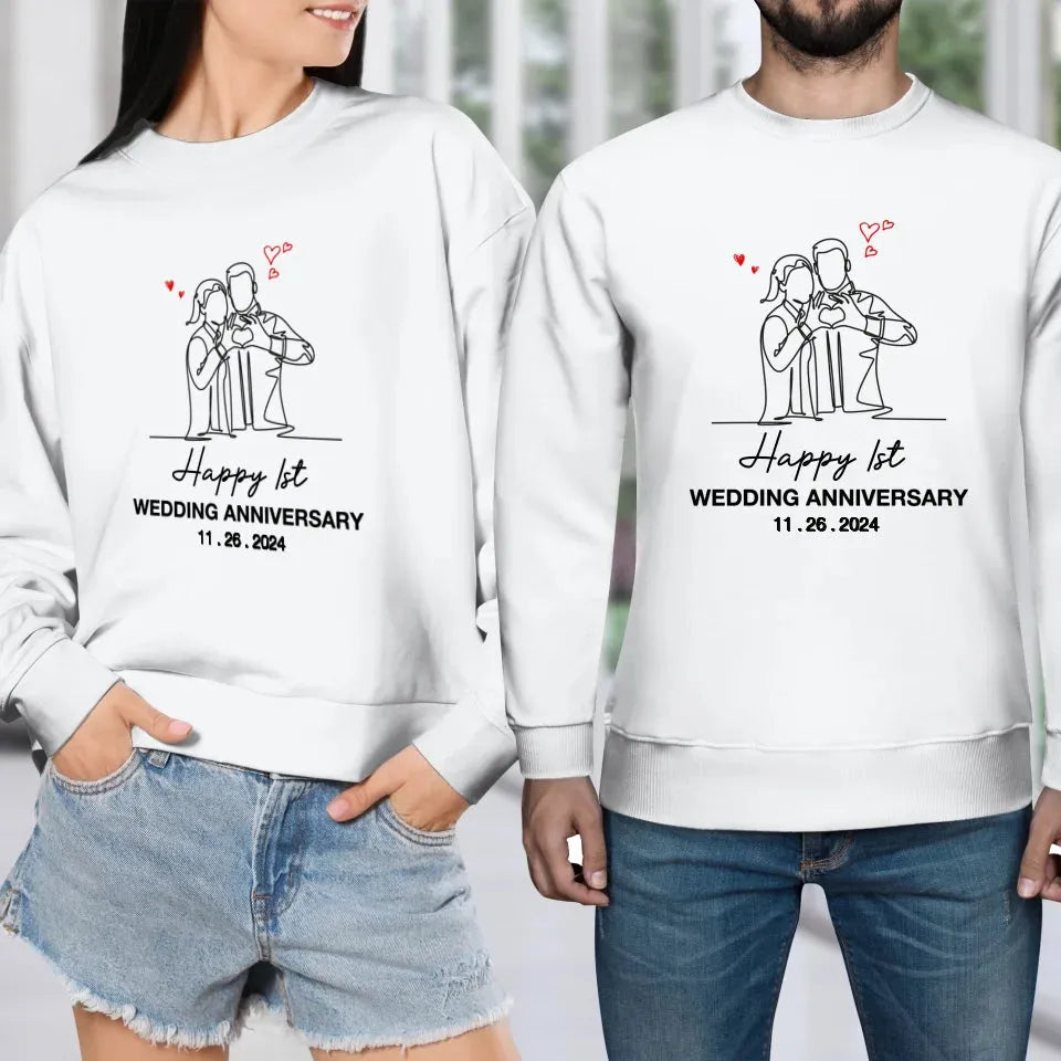 Timeless Love: Wedding Anniversary Special - Personalized Gifts For Couples - Unisex Sweater