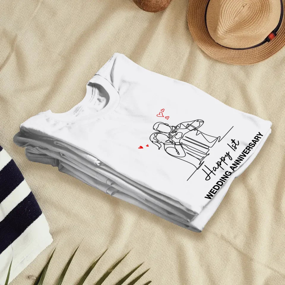 Timeless Love: Wedding Anniversary Special - Personalized Gifts For Couples - Unisex T-Shirt