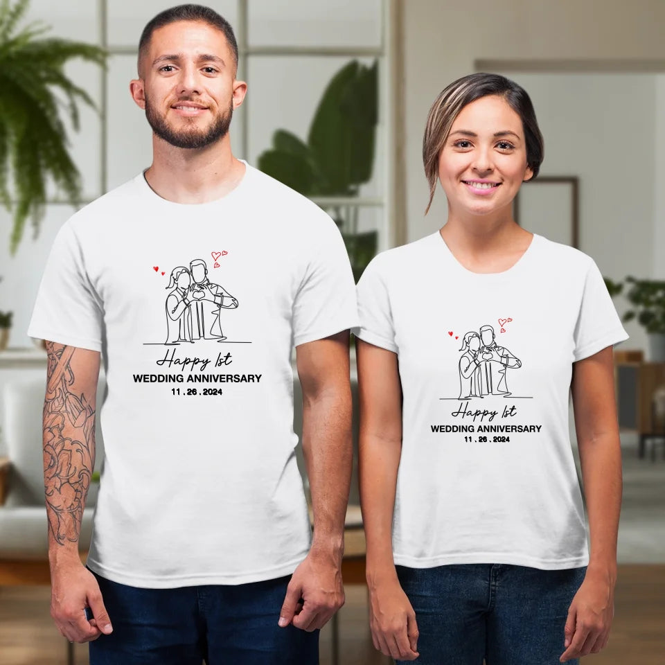 Timeless Love: Wedding Anniversary Special - Personalized Gifts For Couples - Unisex T-Shirt