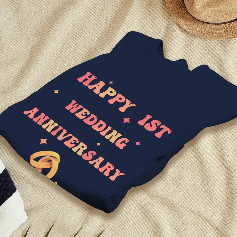 Happy 1st Wedding Anniversary, Vintage Style - Personalized Gifts For Couples - Unisex Sweater