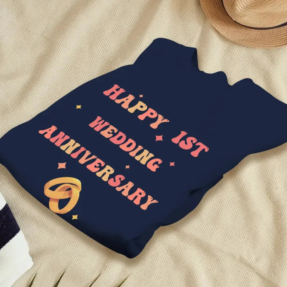 Happy 1st Wedding Anniversary, Vintage Style - Personalized Gifts For Couples - Unisex Sweater