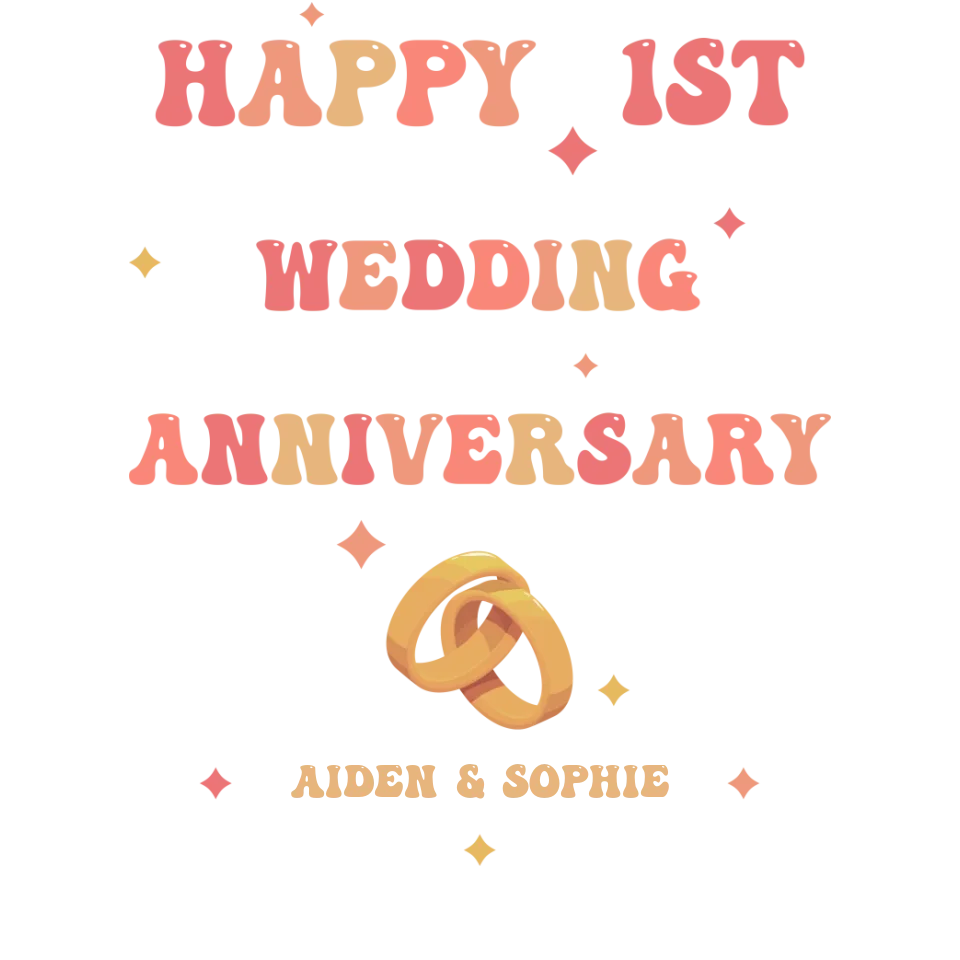 Happy 1st Wedding Anniversary, Vintage Vibe - Personalized Gifts For Couples - Unisex T-Shirt