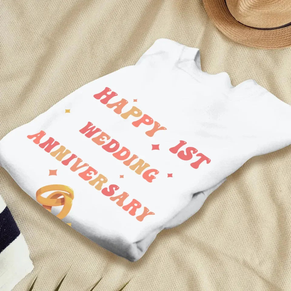 Happy 1st Wedding Anniversary, Vintage Vibe - Personalized Gifts For Couples - Unisex Sweater