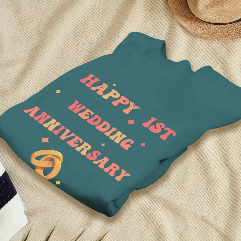 Happy 1st Wedding Anniversary, Vintage Style - Personalized Gifts For Couples - Unisex Sweater