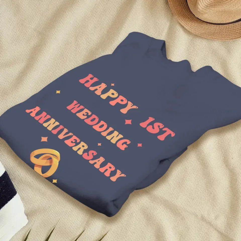 Happy 1st Wedding Anniversary, Vintage Style - Personalized Gifts For Couples - Unisex Sweater