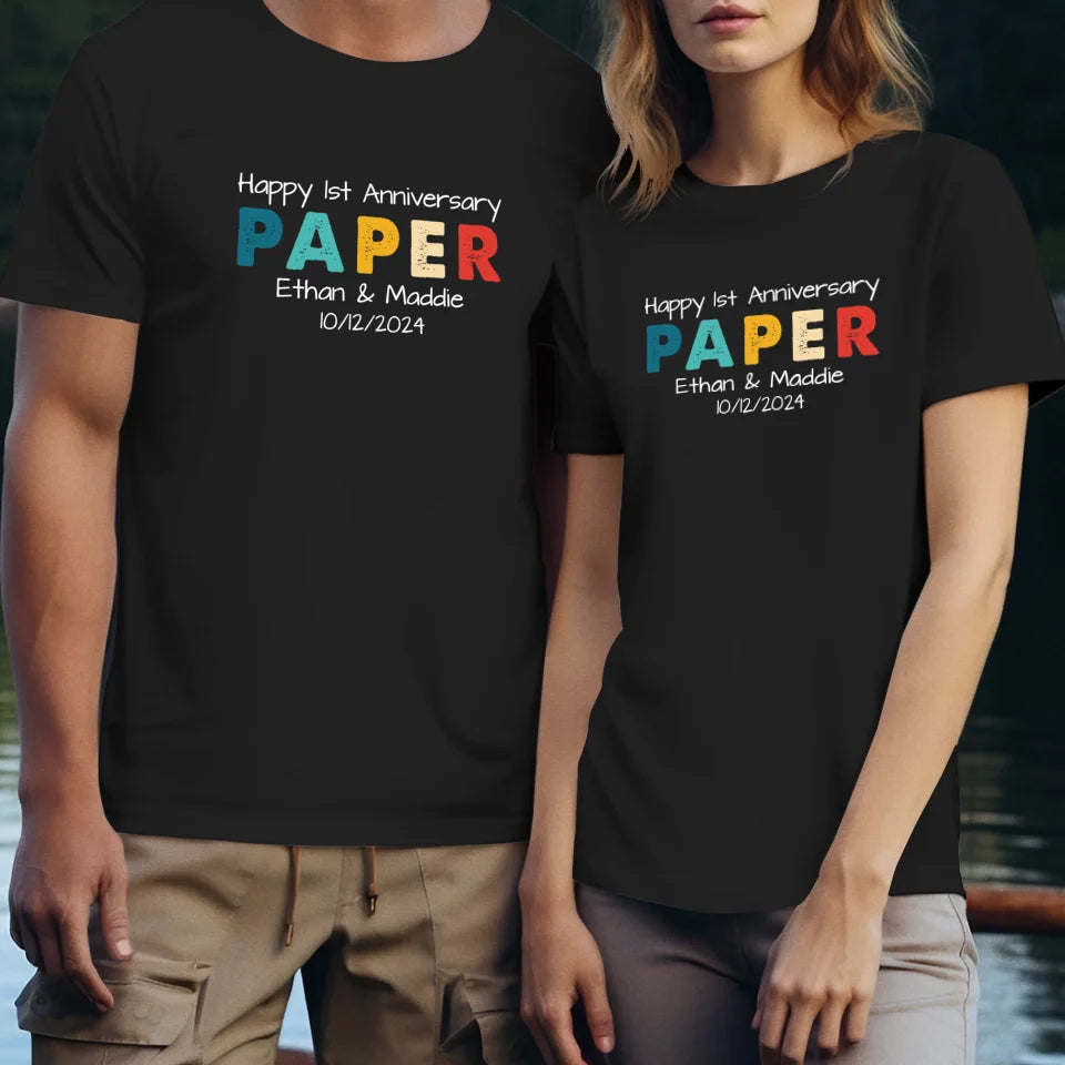 Happy Anniversary Paper: Our Special Story - Personalized Gifts For Couples - Unisex T-Shirt