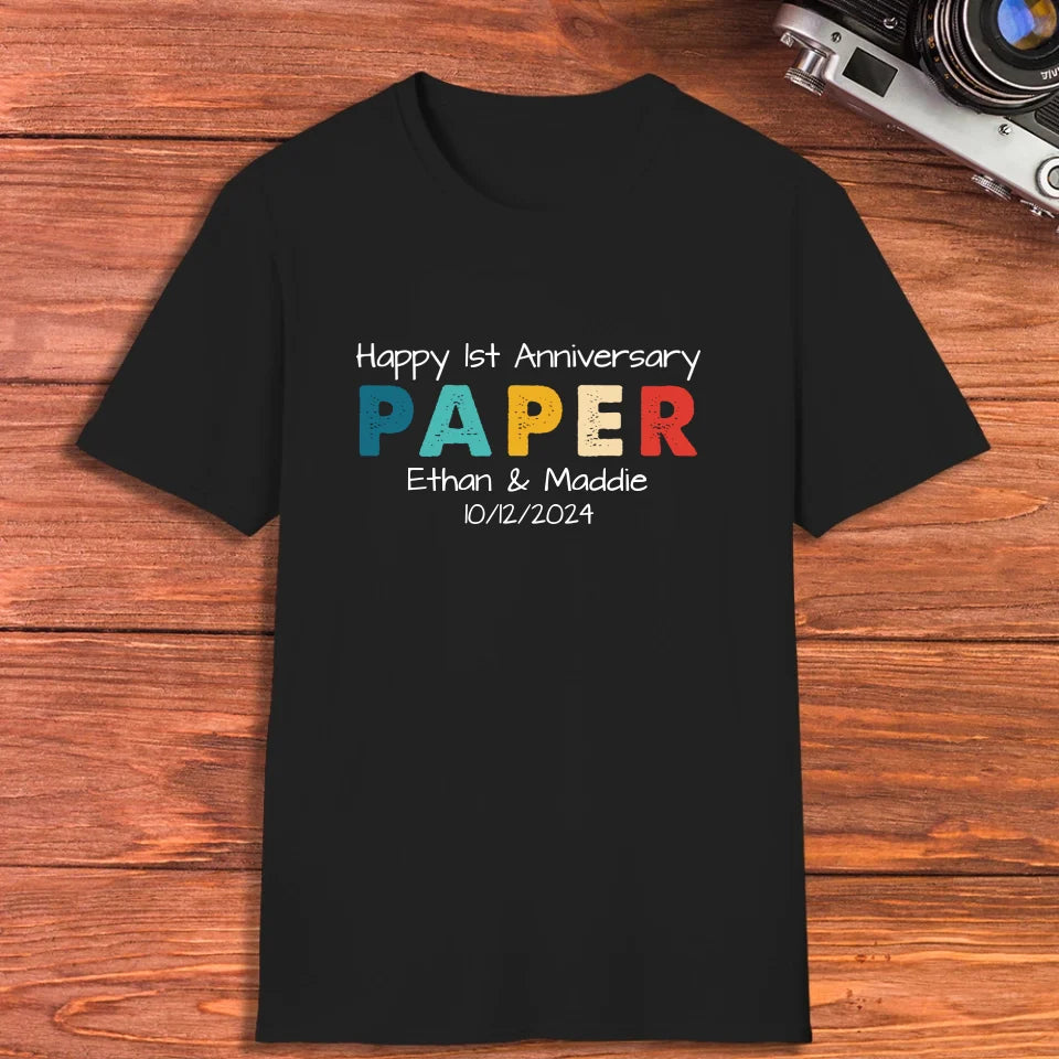 Happy Anniversary Paper: Our Special Story - Personalized Gifts For Couples - Unisex T-Shirt