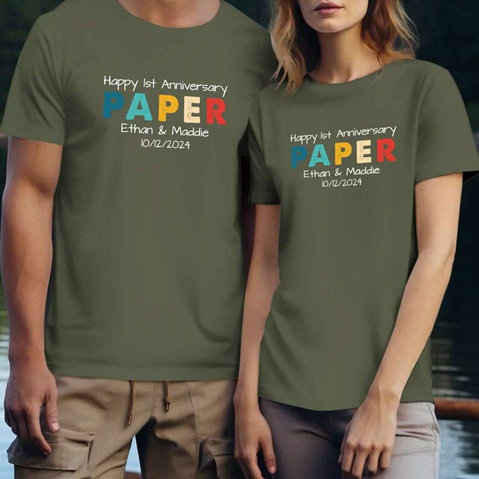 Happy Anniversary Paper: Our Special Story - Personalized Gifts For Couples - Unisex T-Shirt