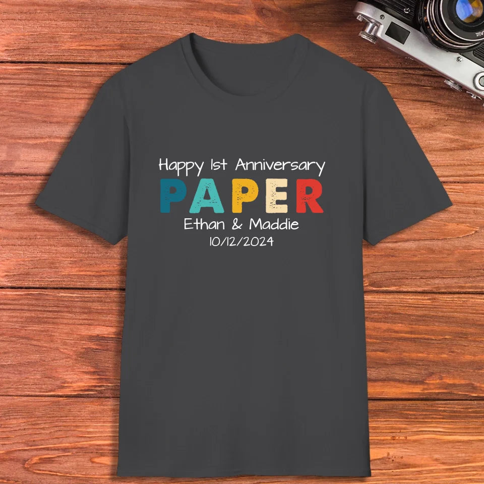 Happy Anniversary Paper: Our Special Story - Personalized Gifts For Couples - Unisex T-Shirt