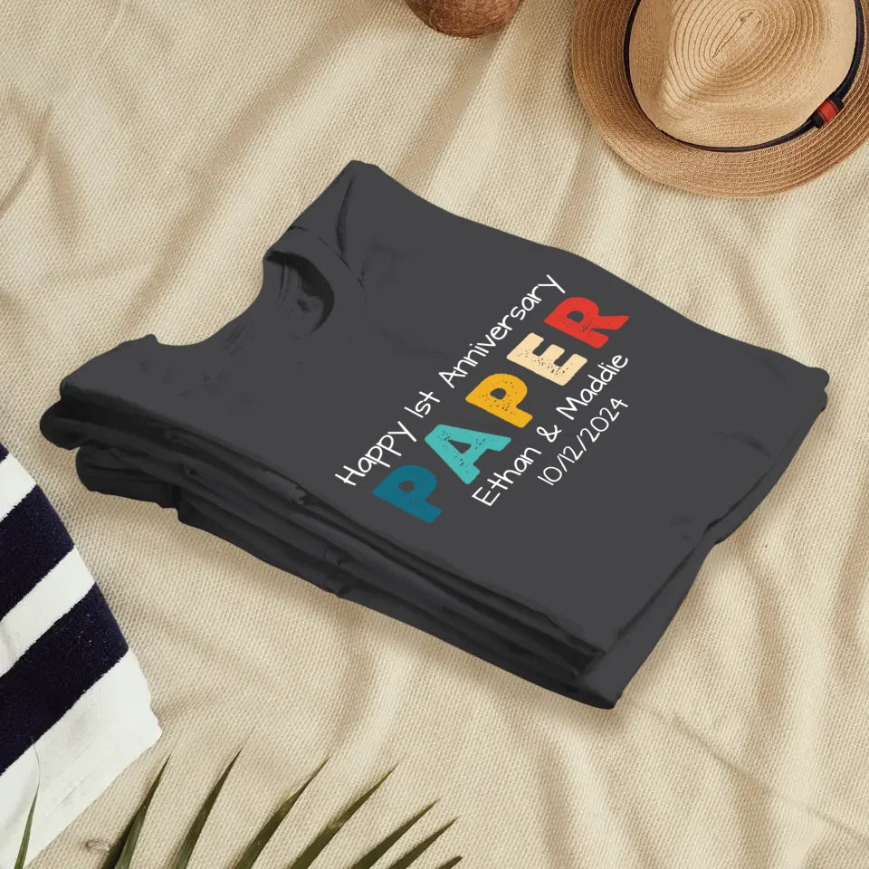 Happy Anniversary Paper: Our Special Story - Personalized Gifts For Couples - Unisex T-Shirt