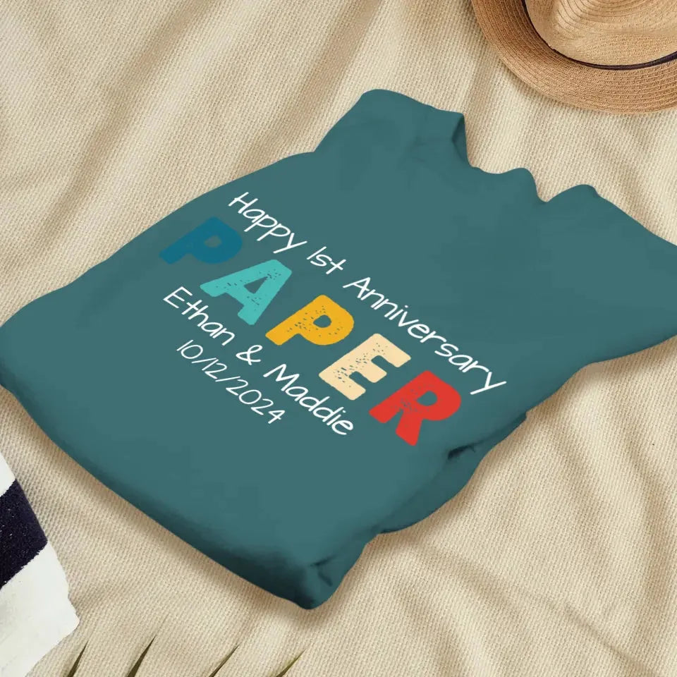 Happy Anniversary Paper: Our Special Story - Personalized Gifts For Couples - Unisex Sweater