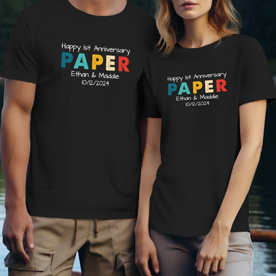 Happy Anniversary Paper: Our Special Story - Personalized Gifts For Couples - Unisex T-Shirt