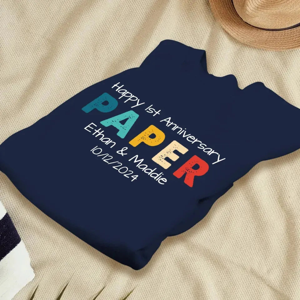 Happy Anniversary Paper: Our Special Story - Personalized Gifts For Couples - Unisex Sweater