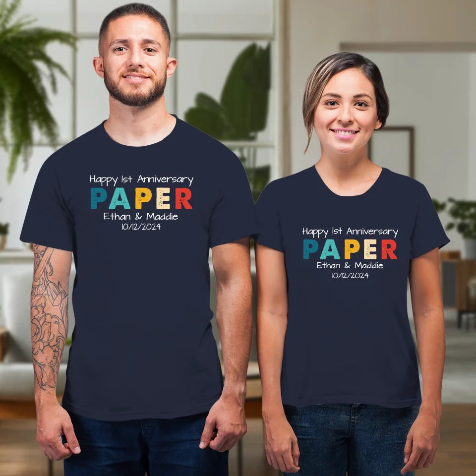 Happy Anniversary Paper: Our Special Story - Personalized Gifts For Couples - Unisex T-Shirt