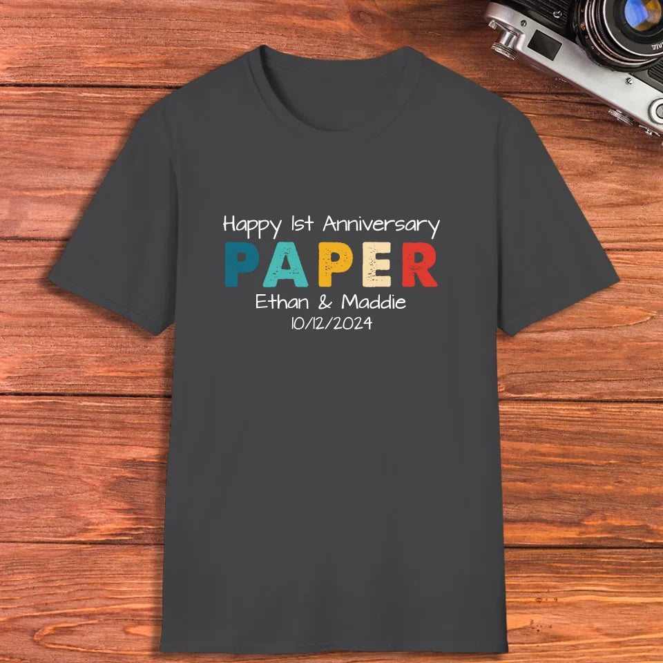 Happy Anniversary Paper: Our Special Story - Personalized Gifts For Couples - Unisex T-Shirt